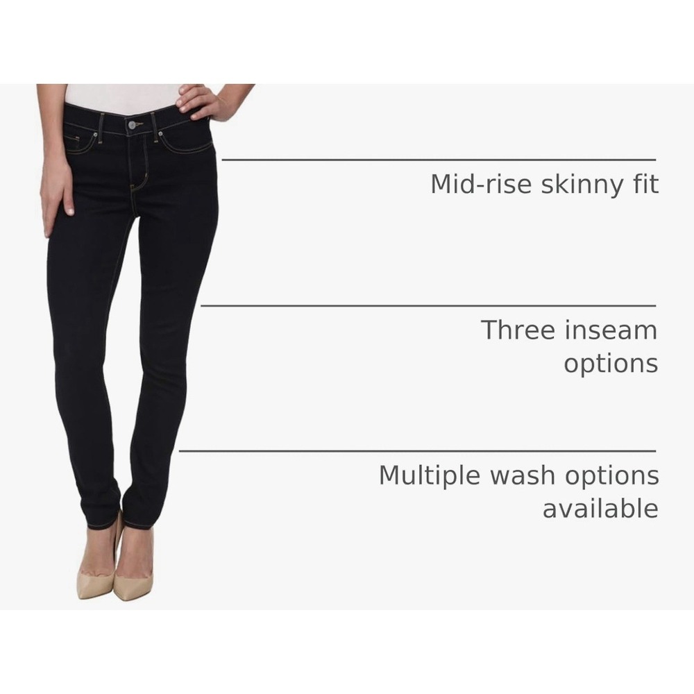 Levi's 311 Shaping Skinny Jeans for Women's Black 4 Short W27 L28 NWT. - Picture 6 of 8